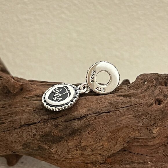 Pandora Atlanta Georgia Peach enamel crafts S925 Silver Dangle Charm - Picture 2 of 3